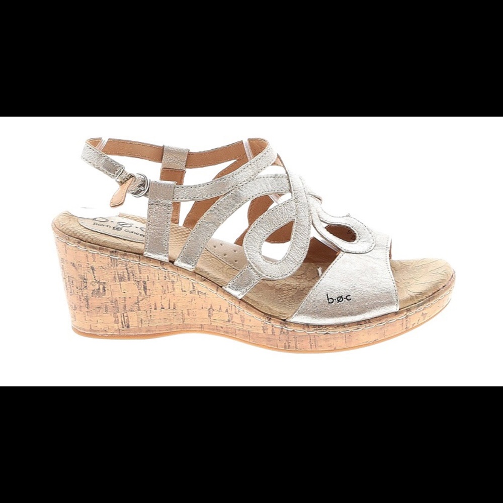 BOC gold wedge sandals